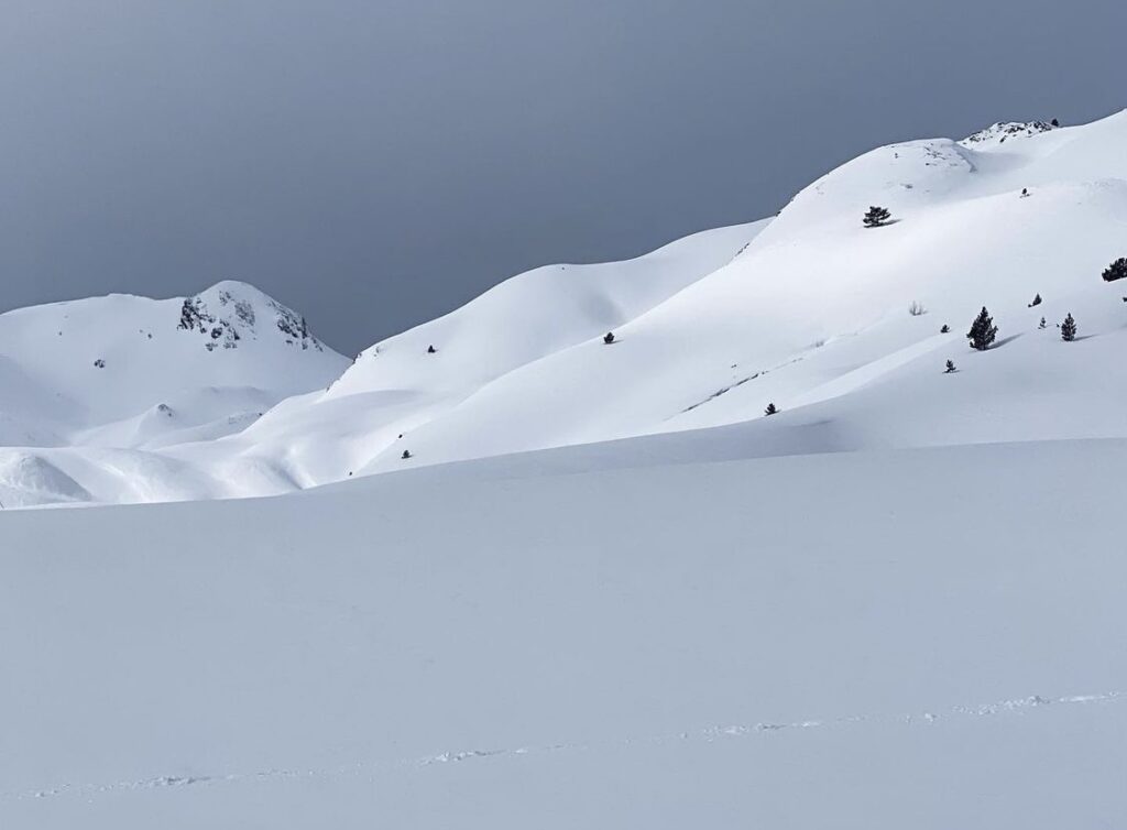 White snow mountain near Biescas